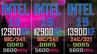 INTEL i9 12900KF vs INTEL i9 12900KS vs INTEL i9 13900KF // PC GAMES BENCHMARK TEST //