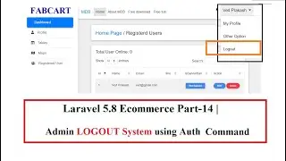 Laravel 5.8 Ecommerce Part-14 | Admin Logout System using Auth Command