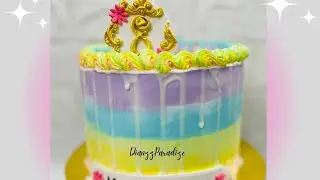 Pastel rainbow cake #butterscotch_cake #cakevideos #trendingcake #cakedecoration