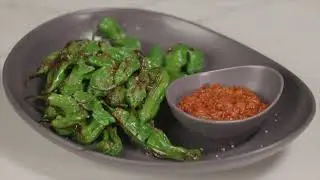 Blistered Padron Peppers with Romesco