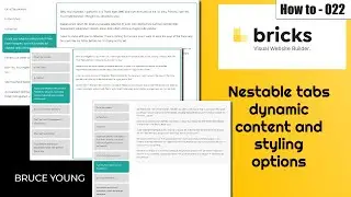 Bricks Builder Tutorial - Dynamic content, Bricks Builder nestable tabs - setting query & formatting