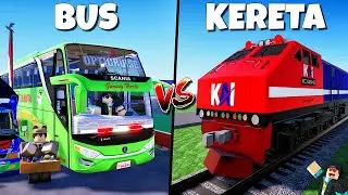 HANCUR 1000%!! Bus Telolet VS Kereta Api Indonesia, Siapa Menang? 🔥🥶🔥 || Car VS Train Indonesia