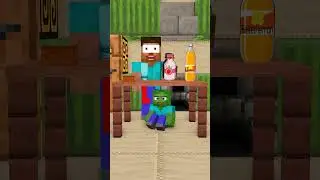 Zombie Drink Stealing Milk - Herobrine vs Zombie #funny #fyp