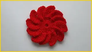 3D Цветочек крючком. Вязаный Цветок крючком. Вязание крючком / 3D Crochet Flower