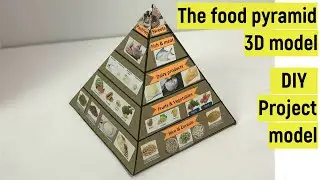 DIY Food pyramid 3D model | How to make a food pyramid model | How to make a pyramid model at home?