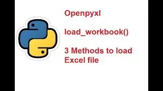 Openpyxl load_workbook Function - Load Excel File in Python Openpyxl