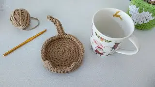 Stand from leftover yarn. Small crochet basket for small things