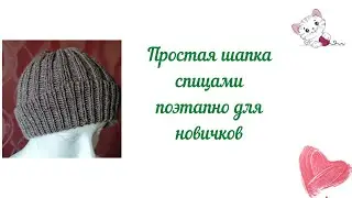 Как связать шапку спицами для начинающих пошагово. Простая шапка спицами поэтапно для начинающих.