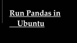 How to install pandas in ubuntu