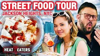 Spicy NYC Street Food Tour with Adam Richman! | Heat Eaters