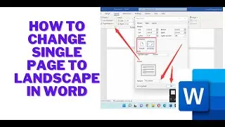 Change single page to Landscape in MS word