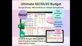 Tutorial for the 50 30 20 Budget Spreadsheet