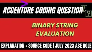 Accenture Coding Question | BINARY STRING EVALUATION | Using Java #accenture