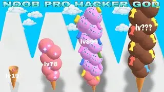 NOOB VS PRO VS HACKER VS GOD of Ice Cream Rush (Biggest Update)