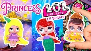 LOL Surprise Dolls ARIEL Custom LOL Lil Sisters BELLE and FROZEN Toys DIY Toy Tutorial Series 2