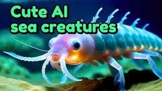 Realistic AI-generated bioluminescent axolotl shrimp creatures (SDXL + AnimateDiff in FullJourney)