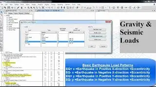 CSI ETABS - 03 - Load Pattern (Gravity Loads + Earthquake (seismic) Loads | Part 3