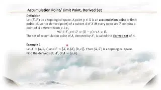 Accumulation point/ Limit point, Derived Set | Topology