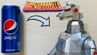 Homemade MechaGodzilla Using Pepsi Cans