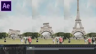 Building grow effect / Eiffel tower construction effect