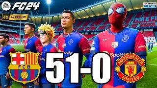 FIFA 23 | RONALDO, MESSI, SPIDER MAN, NARUTO ALL STARS | FC BARCELONA 51-0 Manchester United