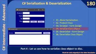 C# Serialization | Part 4 - Serialize Class Object | C# Advanced #180