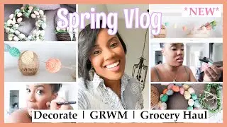 DECORATING FOR EASTER 2022 | ALDI GROCERY HAUL + GET READY WITH ME | Spring decor 2022