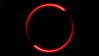 Red Circle Shape Turning 4K - Neon Effect - White Screen - No Copyright Stock Animations