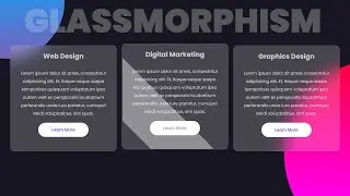 Card Design with CSS Glassmorphism Effect | Glass Morphism ui