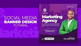 social media banner design for digital marketing free templates| Photoshop Tutorial