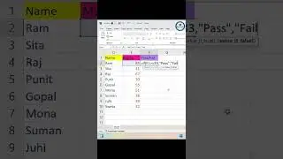 एक्सेल में फेल या पास खोजने का नया फॉर्मूला || 🔥Excel new formula to find fail or paas ||#shorts