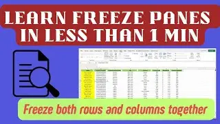 A short but useful tip on Freeze Panes | How to freez both rows and columns together