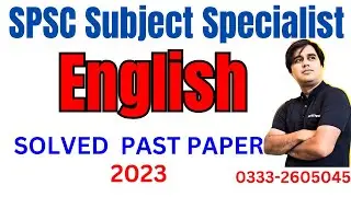 SPSC Subject Specialist English Solved Past Papers | SPSC Subject Specialist English Jobs 2024