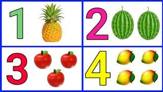 Learn 1 to 10 Numbers & Fruit Names | 123 Numbers | 1234 Counting for Kids | Cartoon Video