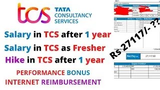 Salary in TCS As Fresher || Salary in TCS After 1 year || Performance Bonus, Hike, Internet Charges