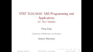 SAS - 3F - Proc Tabulate