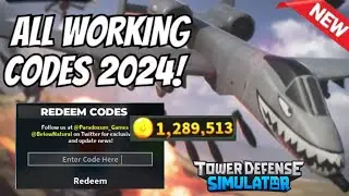 ALL ⚠️ NEW WORKING CODES 2024 | TOWER DEFENSE SIMULATOR CODES | TOWER DEFENSE SIMULATOR