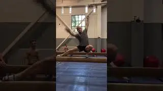 Male gymnasts trying women’s gymnastics 😂 