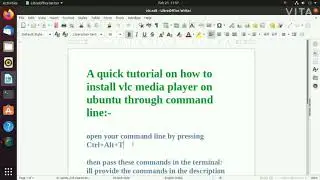 How to install VLC Media player on ubuntu through command line | Quick and Easy tutorial