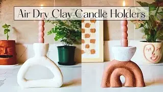 Boho Air Dry Clay Crafts | DIY Boho Candle Holders