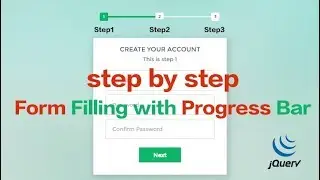 Step by Step Form Filling with Progress Bar using jQuery and CSS3