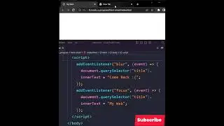 Window Blur/Focus Event in Javascript | #shorts