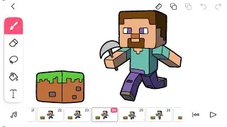 Flipaclip − MineCraft // Animating the Steve on flipaclip (timelapse)