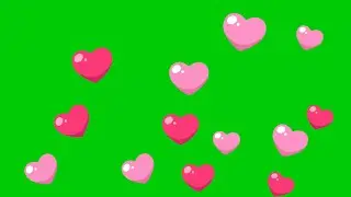 Animated pop up of multiple love hearts | No Copyright Green Screen effect 4K