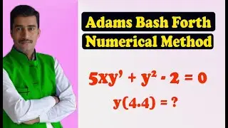 Adams Bash forth numerical method example using simple steps