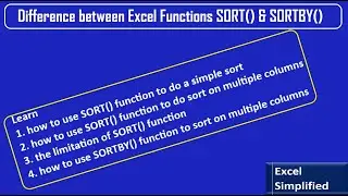 Difference between Excel Functions SORT and SORTBY