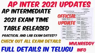 AP Inter IPE 2021 Exam Dates Realsed//Inter exam Timetable Realsed//Check out all imp Dates