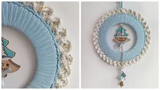 Crochet Christmas wreath. Decor for the New Year