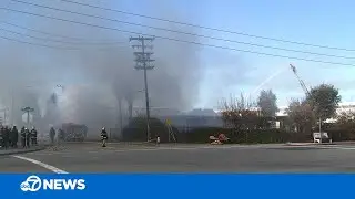 Crews battling large fire in San Leandro, Calif., officials said