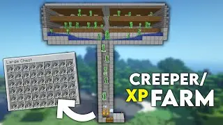 Minecraft: EASY CREEPER XP FARM TUTORIAL! 1.19 Gunpowder creeper farm